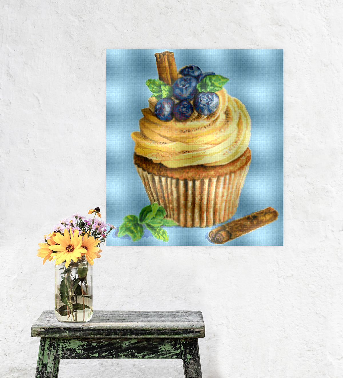 Diamond Painting Cupcake als dekoratives Küchenbild