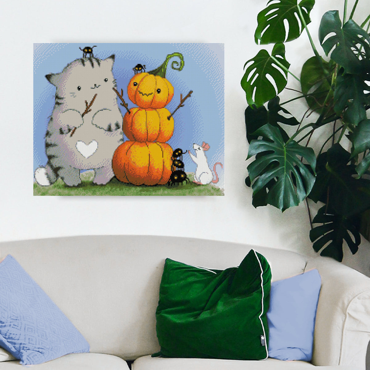 Diamond Painting Halloween Bild als saisonale Dekoration im Wohnbereich