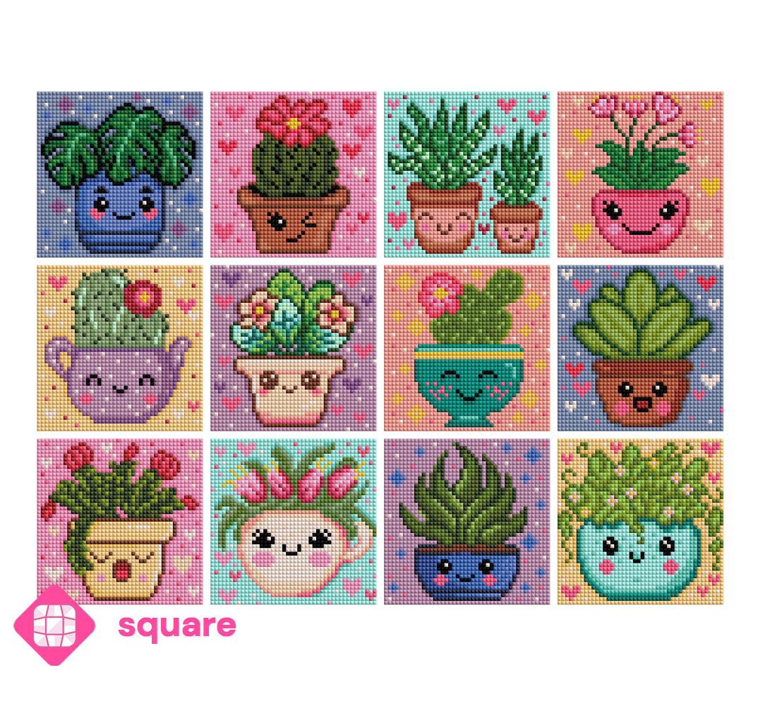Diamond Painting - ciratart.com Design - Mini Set Plant friends