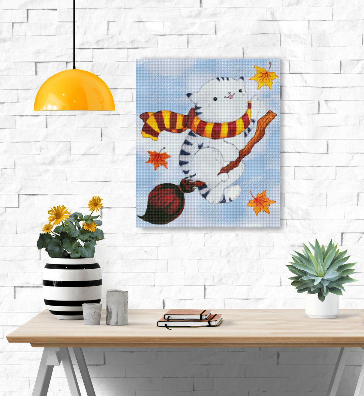 Diamond Painting Katzenmotiv im Fantasy Stil als Wandbild