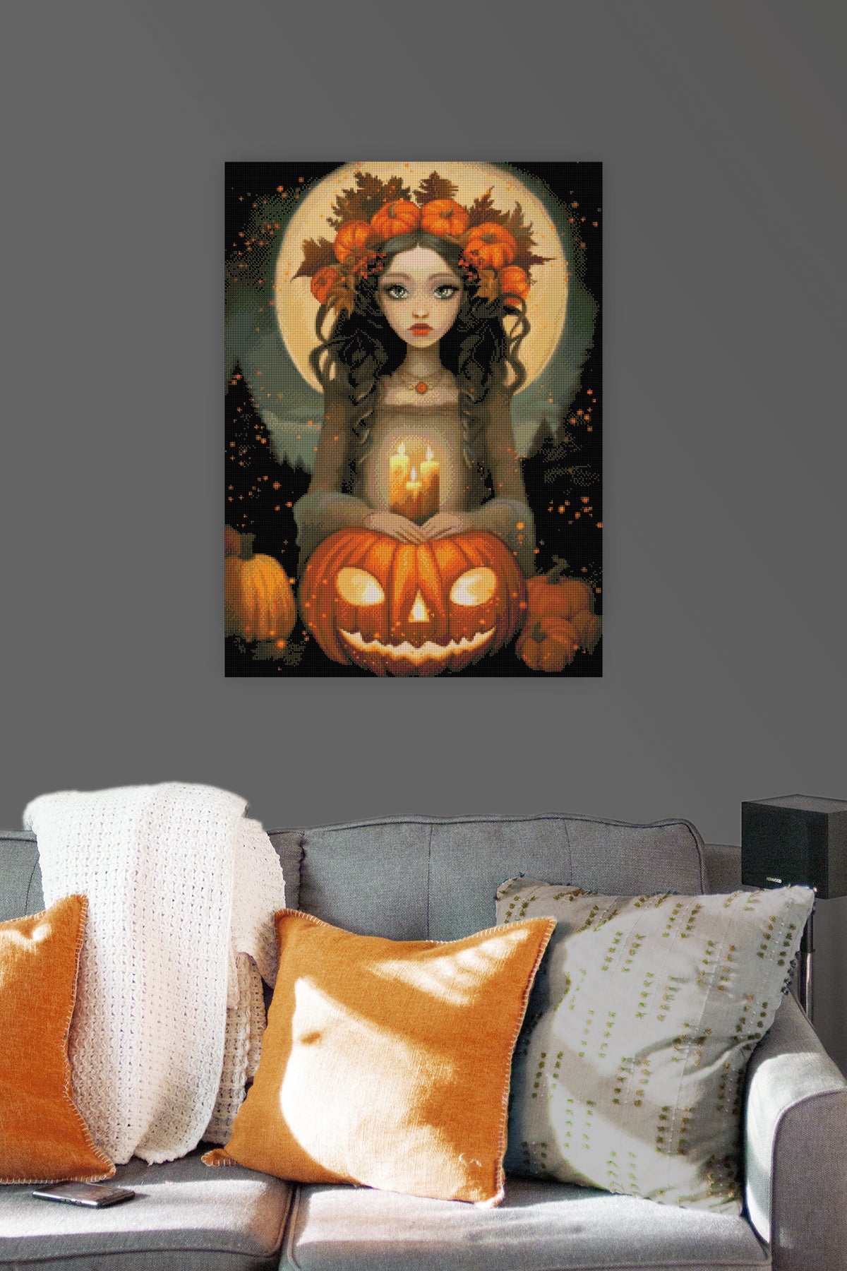 Diamond Painting herbstliches Fantasy Bild als magische Wanddekoration