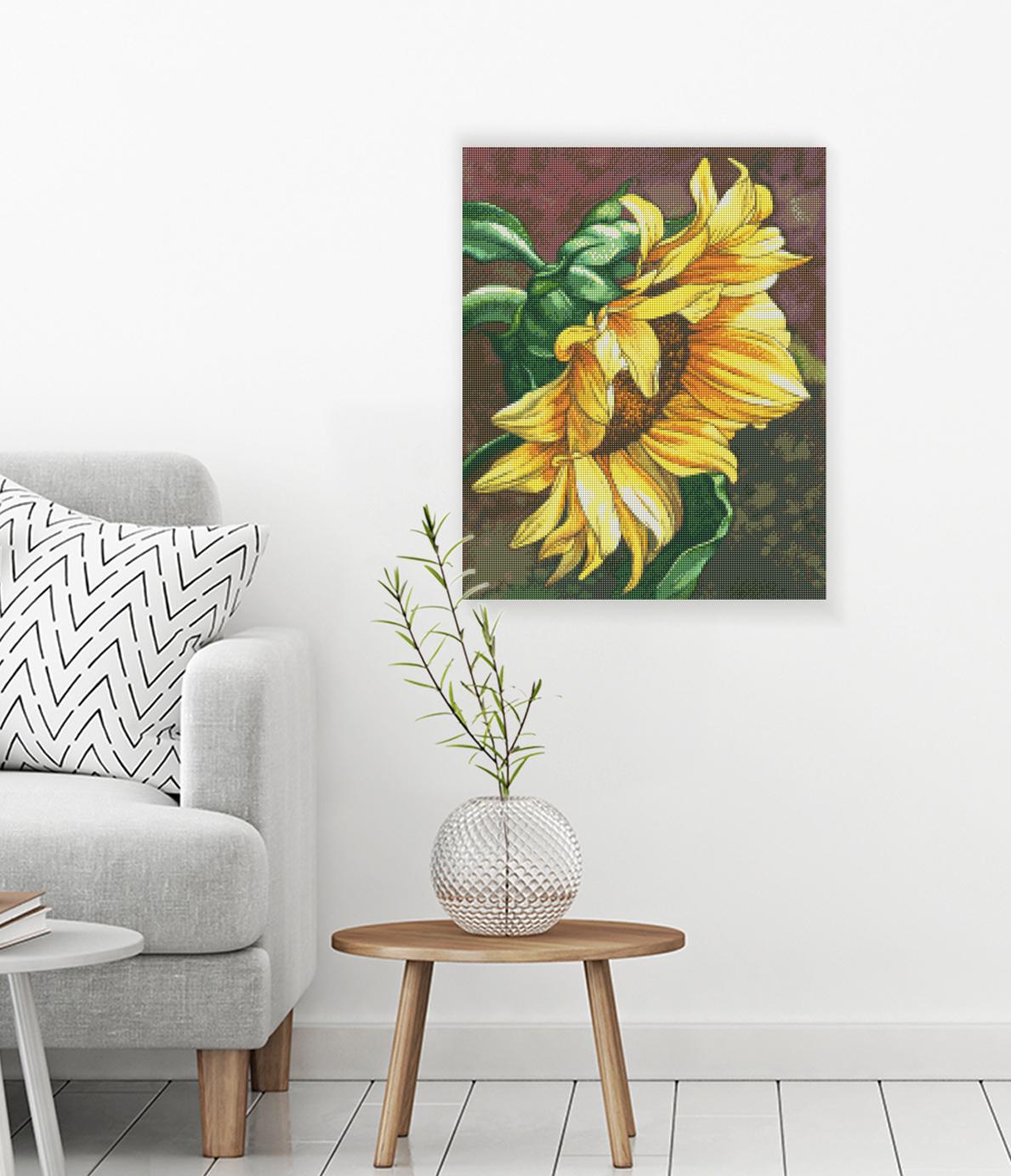 Diamond Painting Sonnenblumen als herbstlich dekoratives Wandbild